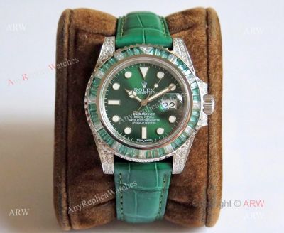 Noob Rolex Submariner Green Diamond Bezel Replica Watches 904L 